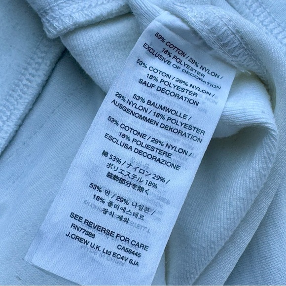J.Crew White Short Sleeve Hoodie Sweatshirt Size XS - Picture 5 of 12